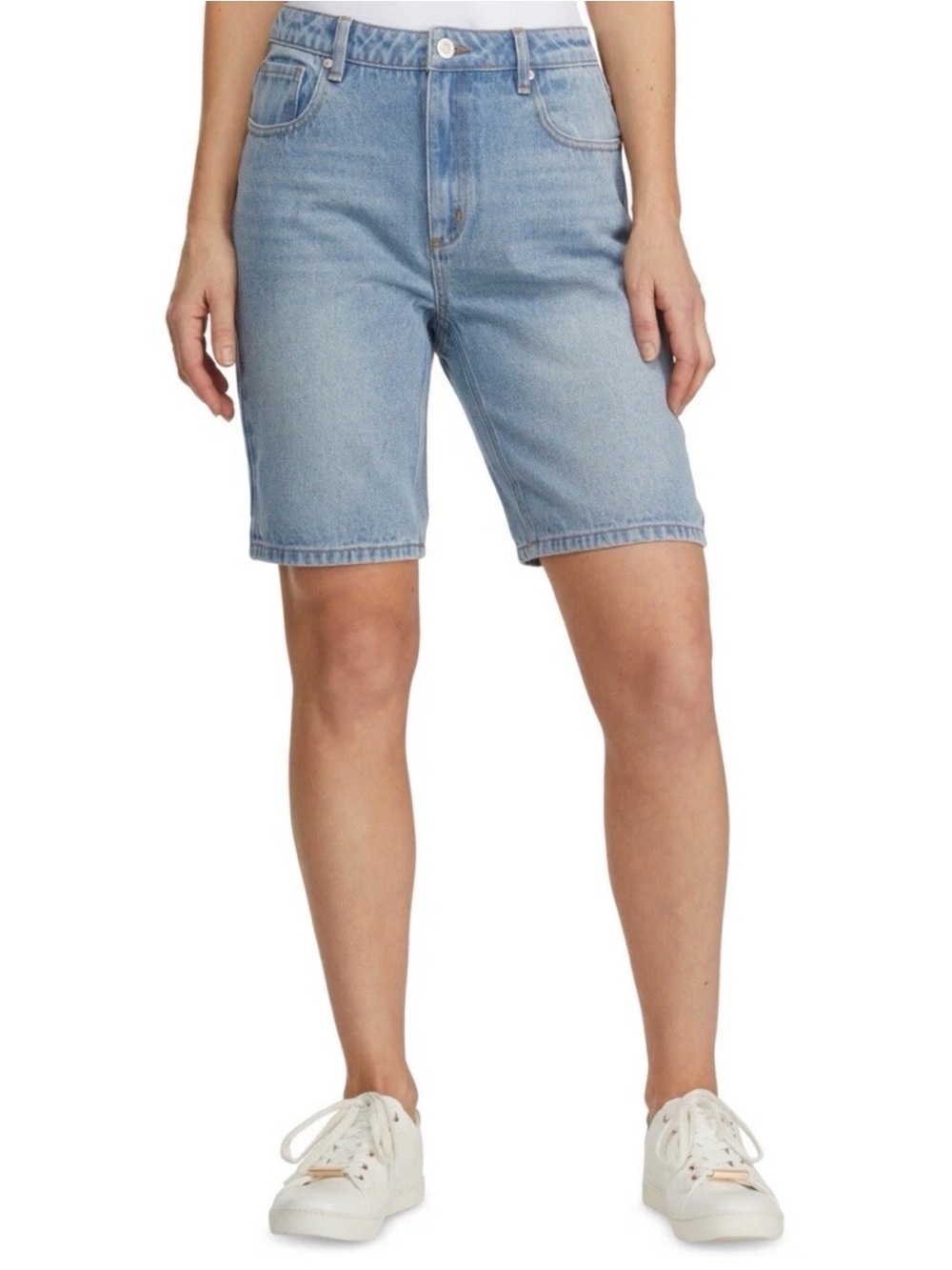 Numero Women's High-Waist Denim Shorts - Bleach Blue, Size 27